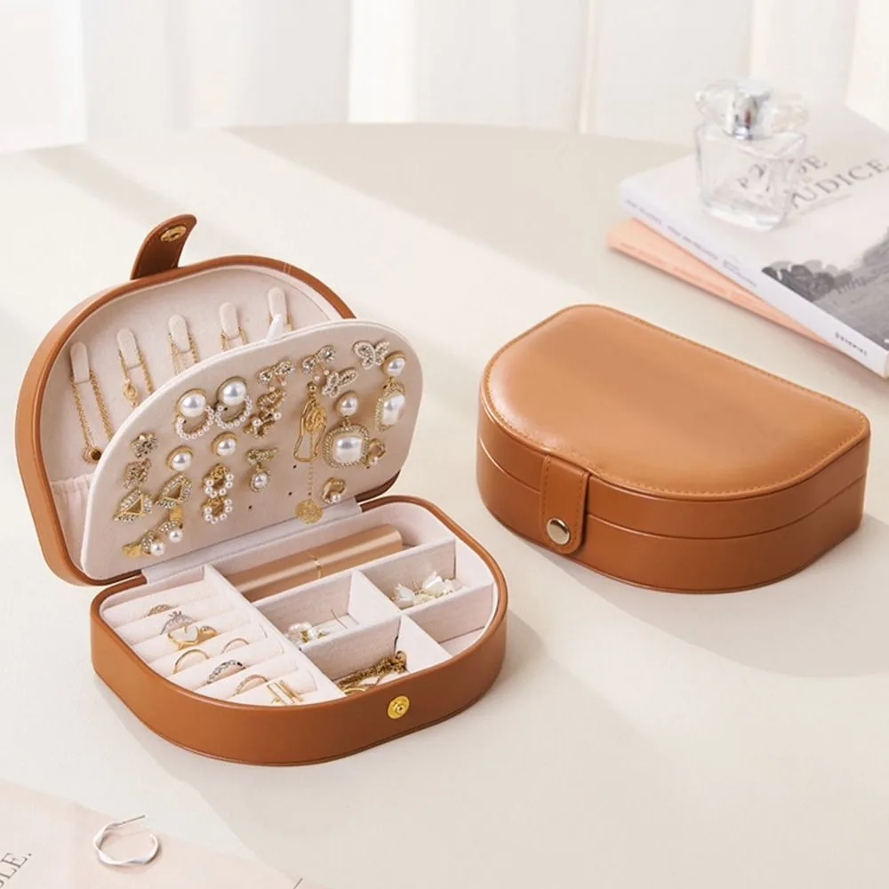 الراقية بو الجلود صندوق مجوهرات سعة كبيرة مزدوجة الطبقات مجوهرات المنظم بلون رائعة السفر مجوهرات حالة السفر