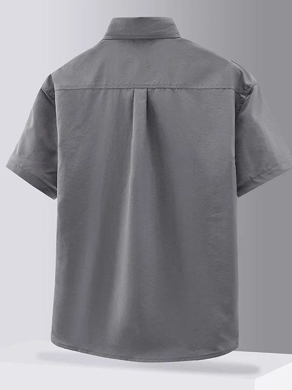 Tough Guy Quick-drying Ultra-light Breathable Short-sleeved Shirt 2026 Summer New Thin Tooling Outdoor Men's Casual Shirt