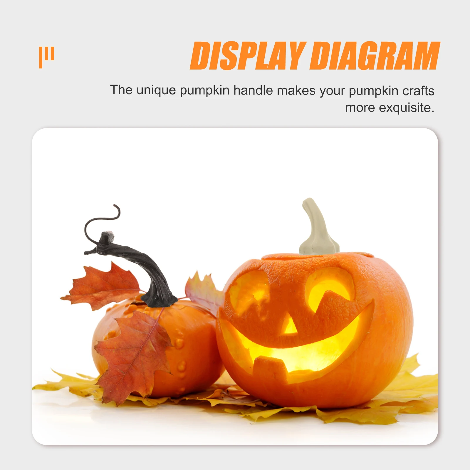 

48 Pcs Pumpkin Accessories Carved Decor Little Plastic Handle Adornment Faux Stems Manual
