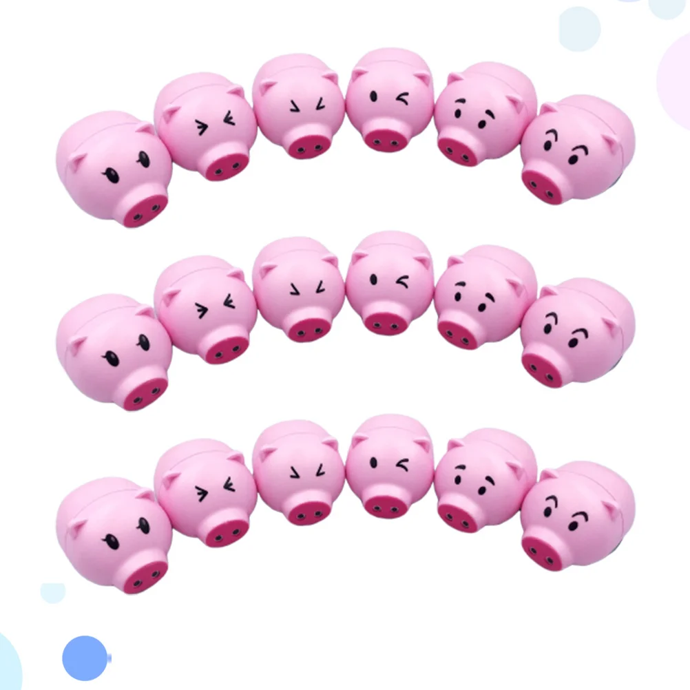 

18pcs Mini Pig Pull Back Car Bright Color Inertia Vehicle For Kids Party Favors Fun Play Hand Eye Coordination Cartoon Design