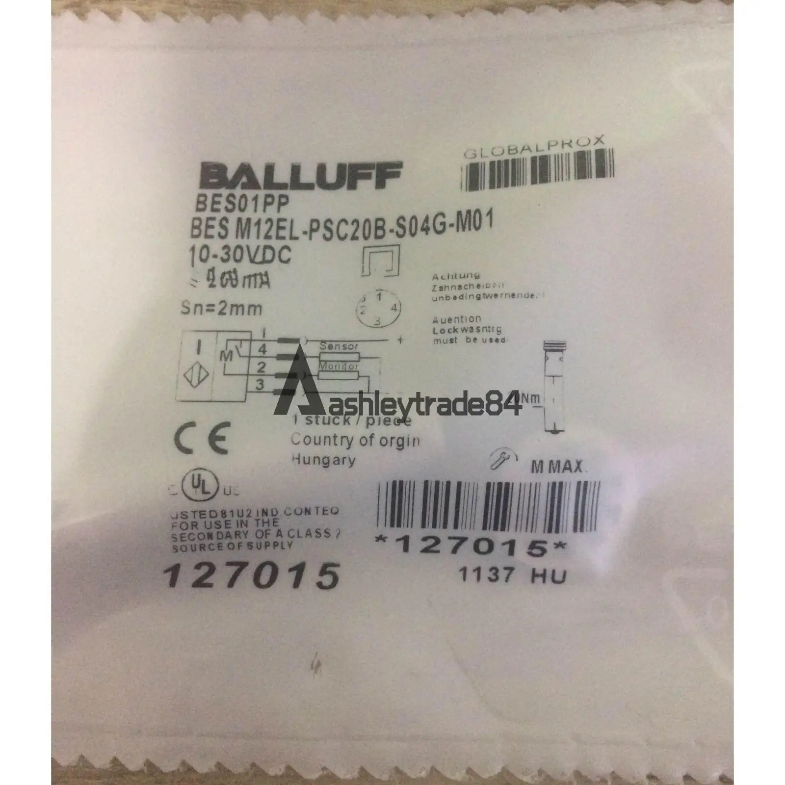 1 peça novo para sensor de interruptor de proximidade Balluff BALLUFF BES M12EL-PSC20B-S04G-M01