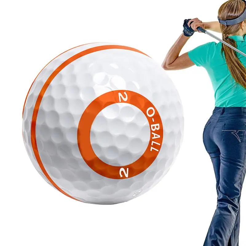 Training Golf Balls 3-Layers White Golf Balls For Practice With Orange Lines High-Elastic Real-Feel Golf Accessories