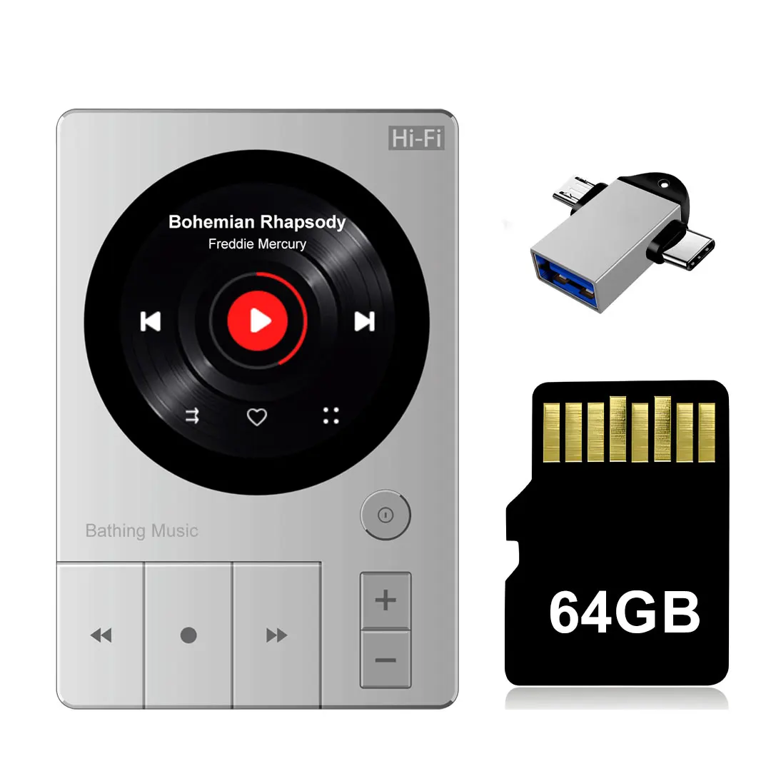 64GB HIFI Verlustfreier MP3-Player Famue BF30 DSD256 192Khz 32bit Klaviertasten-Metalldesign 45H Akkulaufzeit 1,5" Bildschirm Bluetooth 5.3