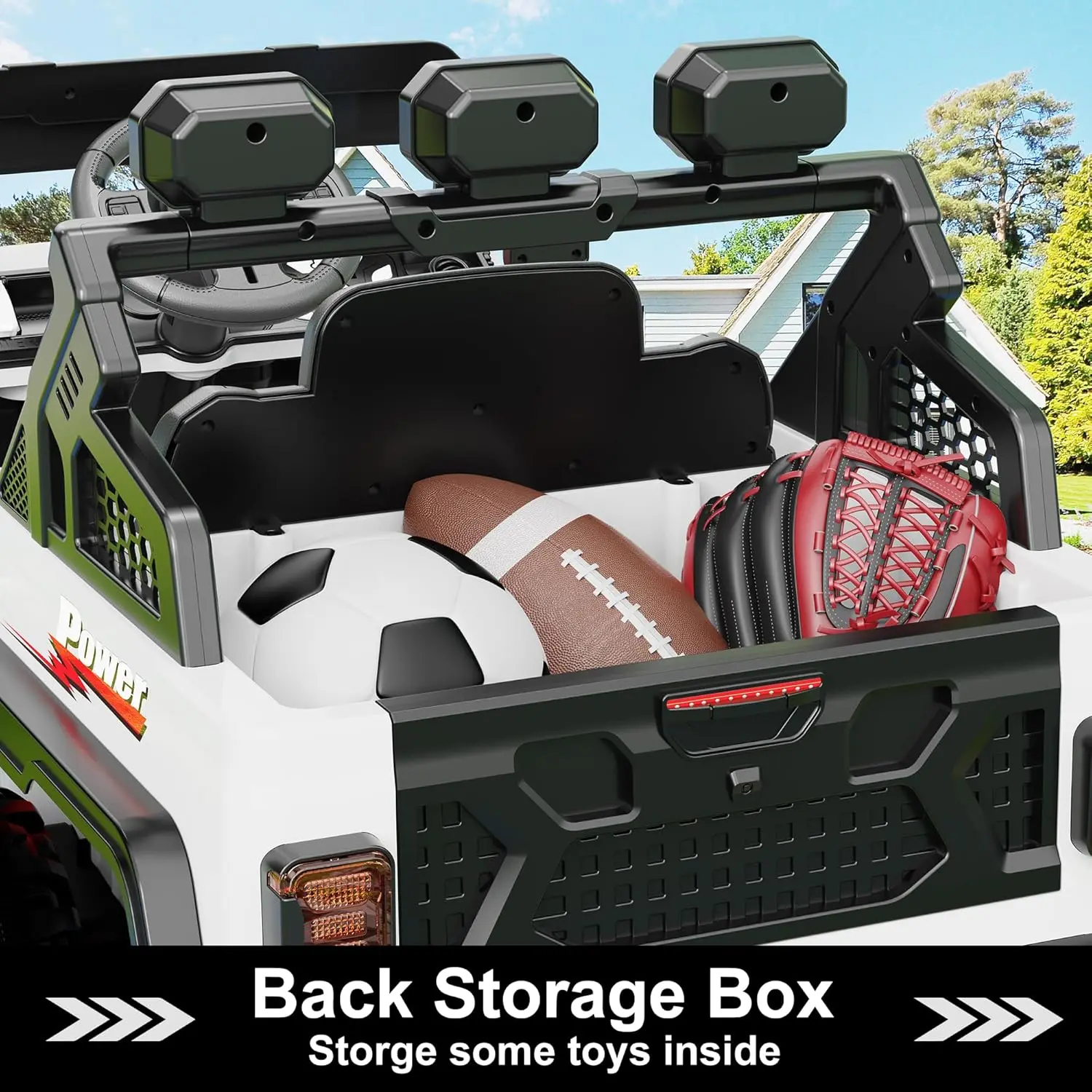 24V Power Wheels rijden op auto voor kinderen met afstandsbediening, 6 wielen, 4WD schakelbaar, Bluetooth, 3 snelheden, batterij voor elektrische voertuigen