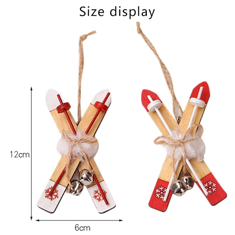 クリスマスのハンギングペンダント、そりの木、家の装飾の装飾、ドールハウスのミニチュア、木製のスキーボード、クラフト用品