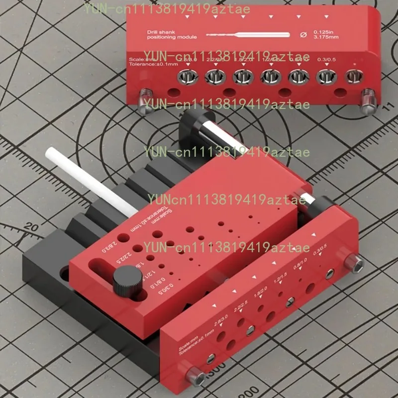 Borehole Positioner & Center Punch Drill Guide Jig, Locator Tool for Round Rod Cross‑Through Hole Drilling Work