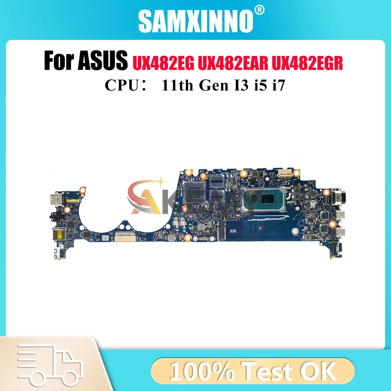 

Материнская плата UX482EAR для ноутбука ASUS UX482EGR UX482EA BE482E UX482EAR UX4100E BX482E UX482E UX482EG, материнская плата 11-го поколения I3 i5 i7