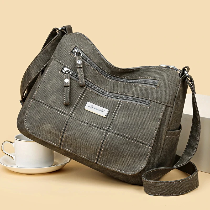 Women's Canvas Shoulder Bag Fashion Multi-functional Outdoor Shoulder Bag Women's Commuter Large Capacity Shoulder Bag Crossbody