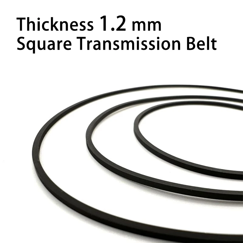 1Pcs Thickness 1.2 mm Square Rubber Transmission Belt For Cassette Tape Recorder Deck Repeater Audio CD DVD VCD Universal Belt