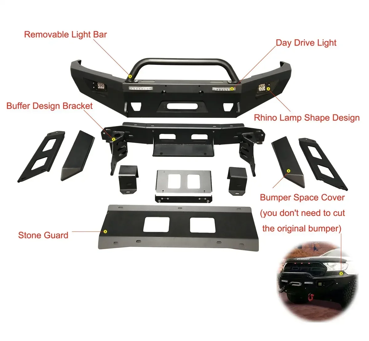 Wholesaler High Quality Steel Front Bumper For Ford Raptor F150 Bull Bar In Guangzhou