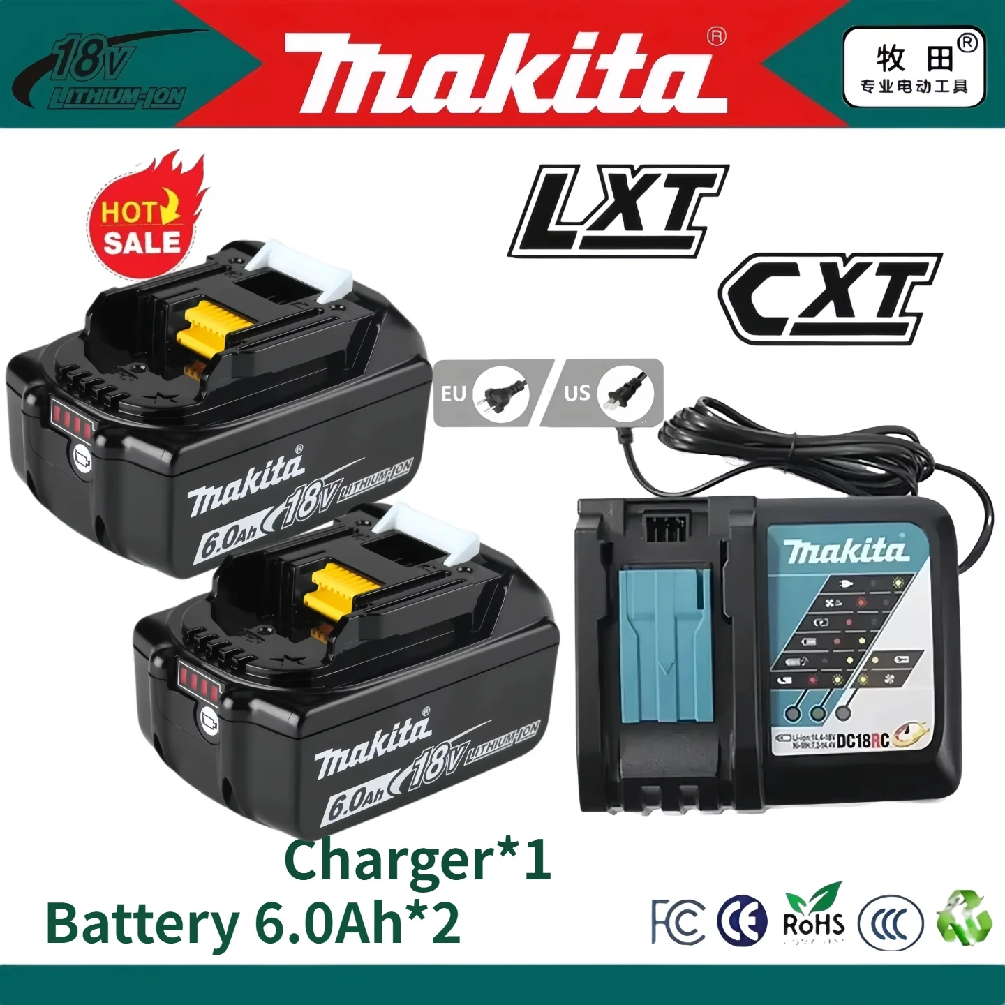 

Genuine 18V Makita 6.0Ah tool batterycan replaceMakita 18V BL1830BBL1850B BL1860B for Makita 18Vpower tools