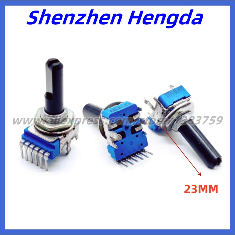 2 Piece RK12 Type W50K Stereo Channel Vertical Volume Potentiometer With Midpoint D Shaft Length 23mm 6-Pin