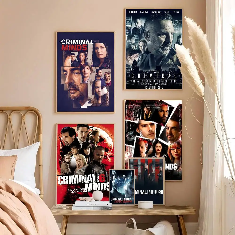 C-Criminal M-Minds TV Self-adhesive Art Poster Retro Kraft Paper Sticker DIY Room Bar Cafe Stickers Wall Painting