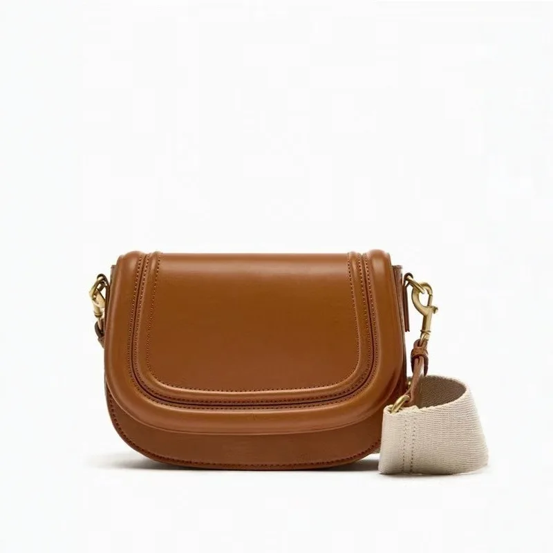 حقيبة كروس جديدة بحزام كتف عريض، حقيبة سرج، حقيبة كتف عصرية