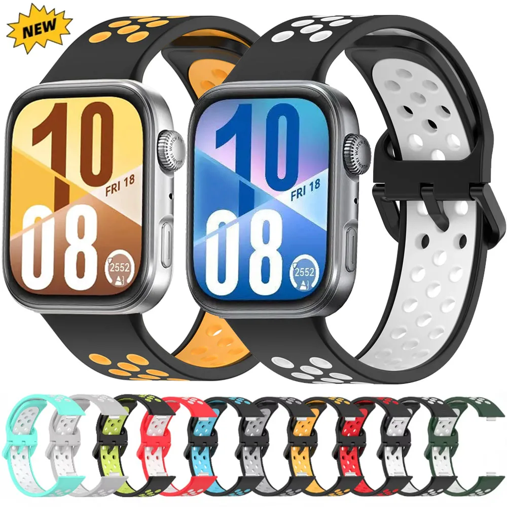 for Huawei Watch Fit 5 Fit 4 3 Silicone Breathable Two-color Sport Wristband Strap Bracelet Huawei Watch Fit 5-4 Pro band Correa