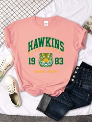 Hawkins High School 1983 Printed Women T-Shirt New Harajuku Tee Shirts Street Fashion Streetwear Casual Crewneck Clothing