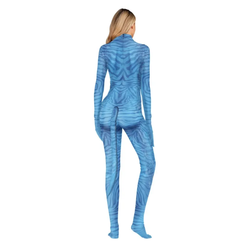 Film Avatar Petsuit Volledige Cover Dierenkostuum Volwassen Halloween Carnaval Purim Feestkleding Met Staart Zentai Pak