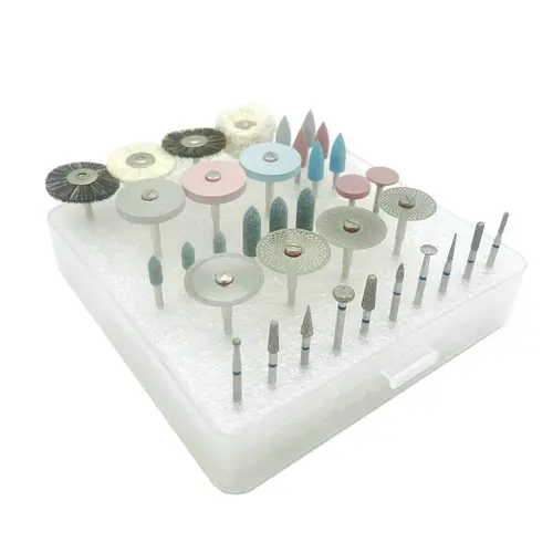 Imagen 2 del producto 35 unids/set laboratorio Dental pulido HP Kit cerámica porcelana herramienta de dentista fresas de diamante Material de cepillo