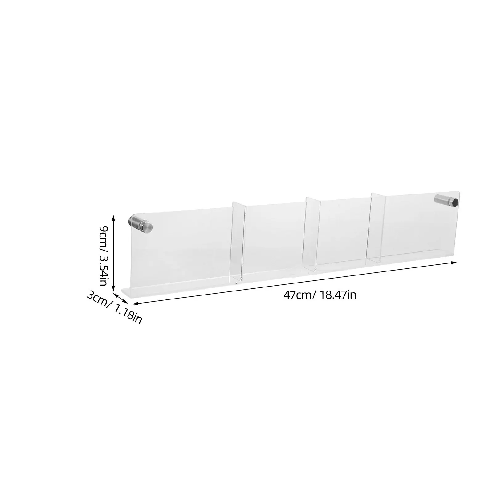 Clear Acrylic Wall Mounted Brochure Holder 18.47x3.54x1.18in Multi Pocket Pamphlet Flyer Display Stand for Office Home