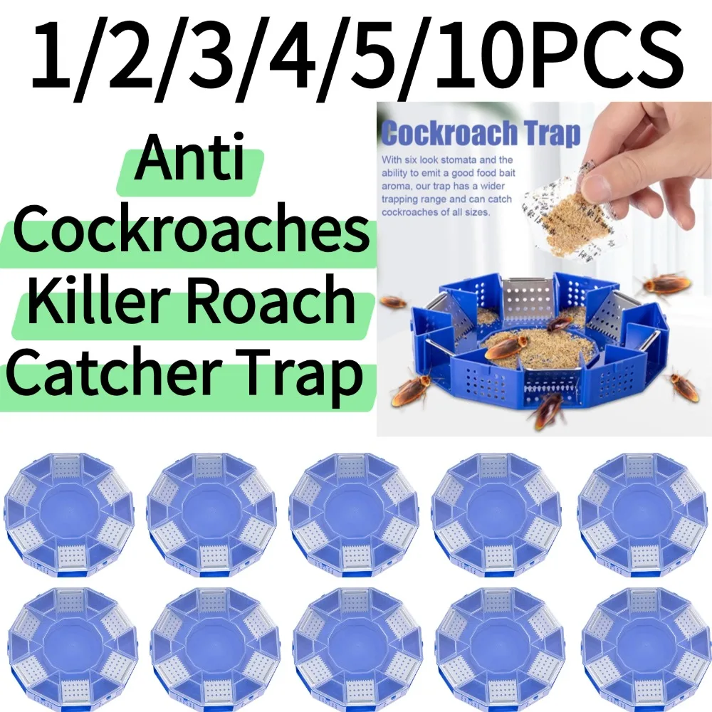 1-10PCS Cockroach Trap Box Reusable Six-Door Safe Efficient Anti Cockroaches Killer Roach Catcher Trap No Pollute For Home