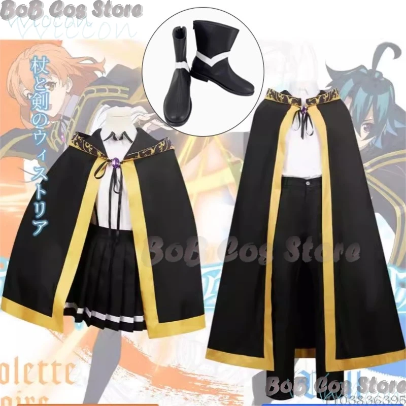 Wiru Seruforuto Koretto Rowaaru Cosplay Anime Wistoria: Wand and Sword Cos Costume Black Clock Suit Holloween Party Roleplay Set