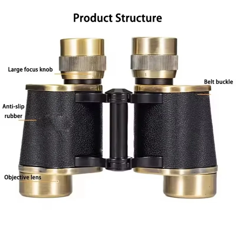 62 Type Alloy 8x30 Binoculars High Powered for Adults FMC Coating Bak4 Prism Compact Telescope for Travel Hiking Concert Cruise
