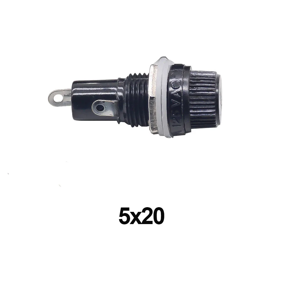 1 قطعة أصحاب الصمامات 5*20 مللي متر 6*30 مللي متر الأسود التأمين أنبوب المقبس فيوز حامل ل 5x20 مللي متر 6x30 مللي متر لوحة التأمين #1