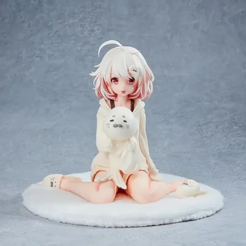 

Haruka Anime Figure White God Virtual Broadcast Sitting Posture Desktop Decoration Gaming PC Case Model Collectible Toy