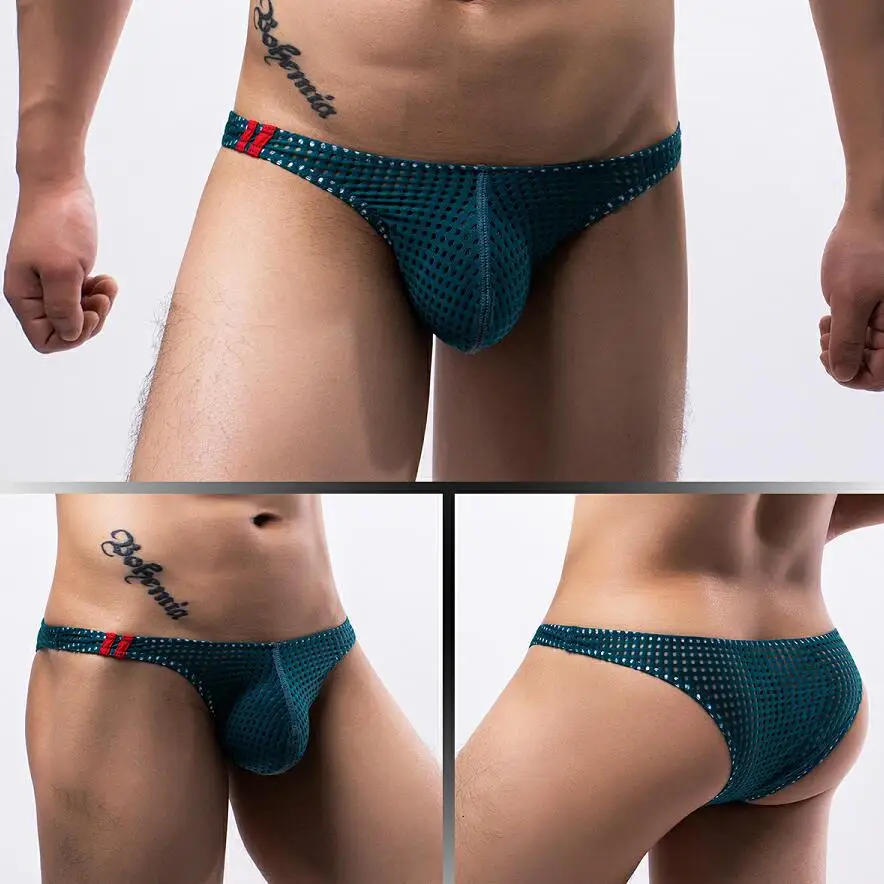

Men's Sexy Brief Ice Silk Elastic Quick Dry Underwear Light Thin Cool Feel Sports Underpants Youth Low-rise U Convex Pouch Tanga