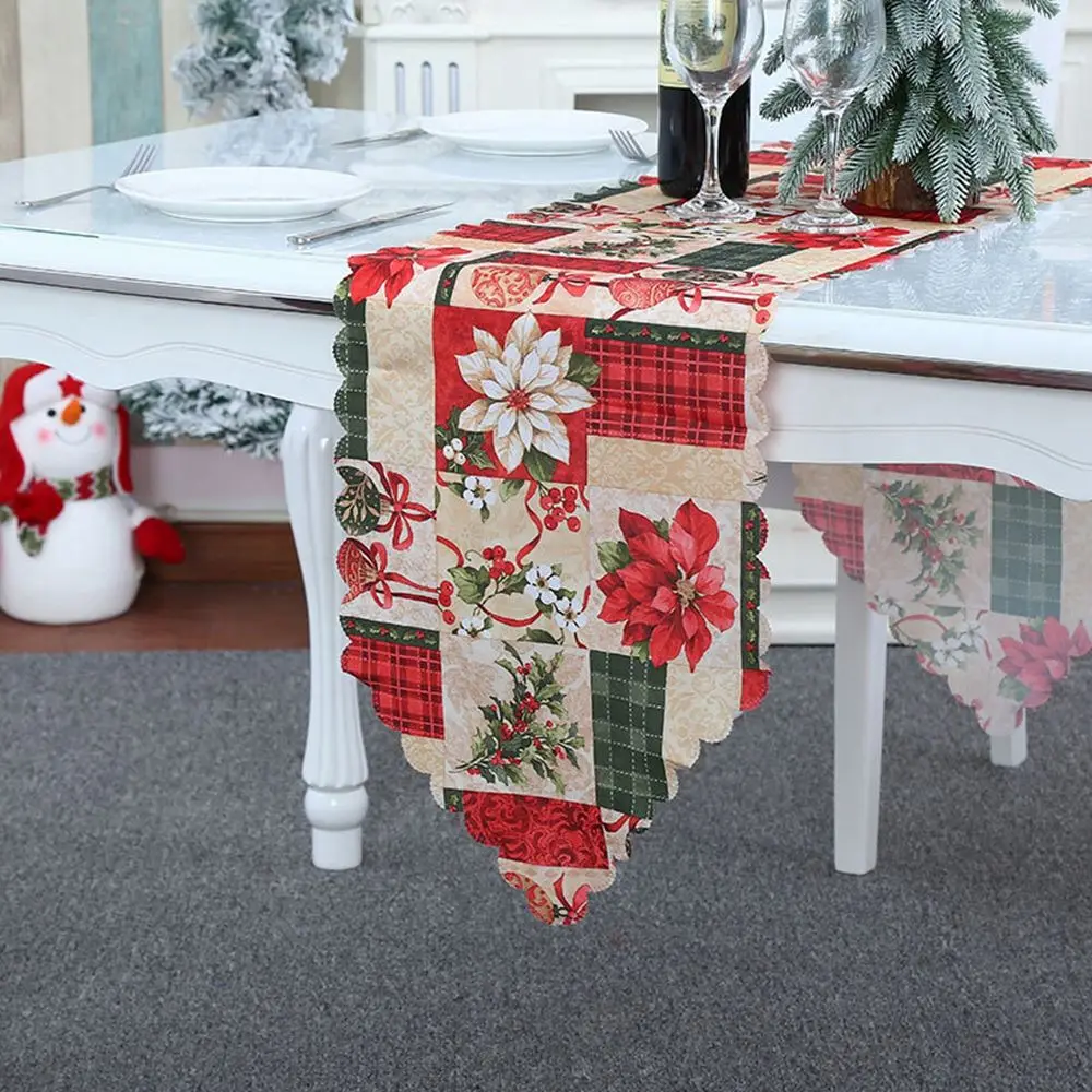 

Elk Dinner Flowers Kitchen Wedding Party Decoration Table Runner Christmas Decoration Tablecloth Christmas Table Runner