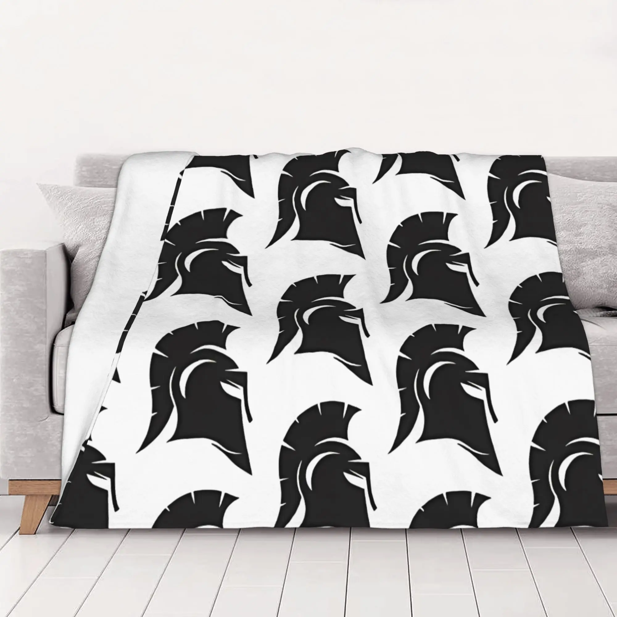 1PC home Cute Room Decor Helmet Greek Spartan Patriotic Blanket Throw Blanket Spartan Novelty Warm Blanket All Season