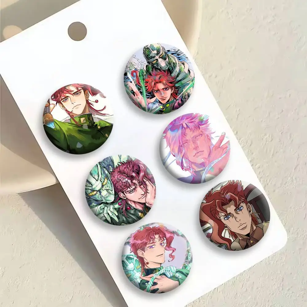 Anime JoJo Kakyoin Noriaki Badges Creative Tinplate Button PinsBrooch Badge Clothes Backpack