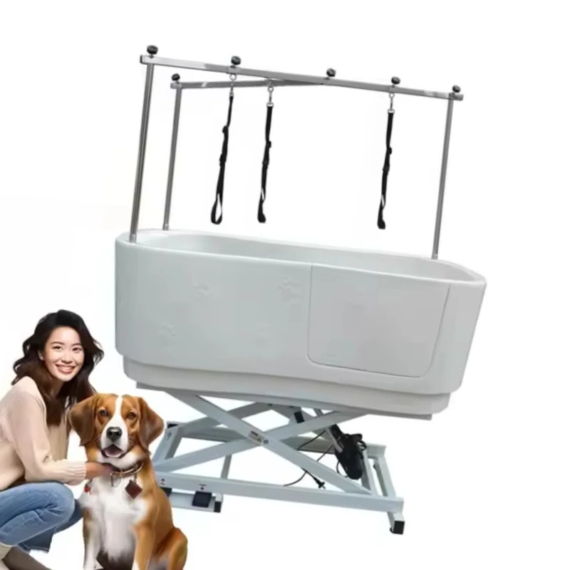 

White Color Dog and Cat Shower Bath Tub H-112 Pet Bathtub With Massage for Home or Pet Hospital Pet Grooming Tubs