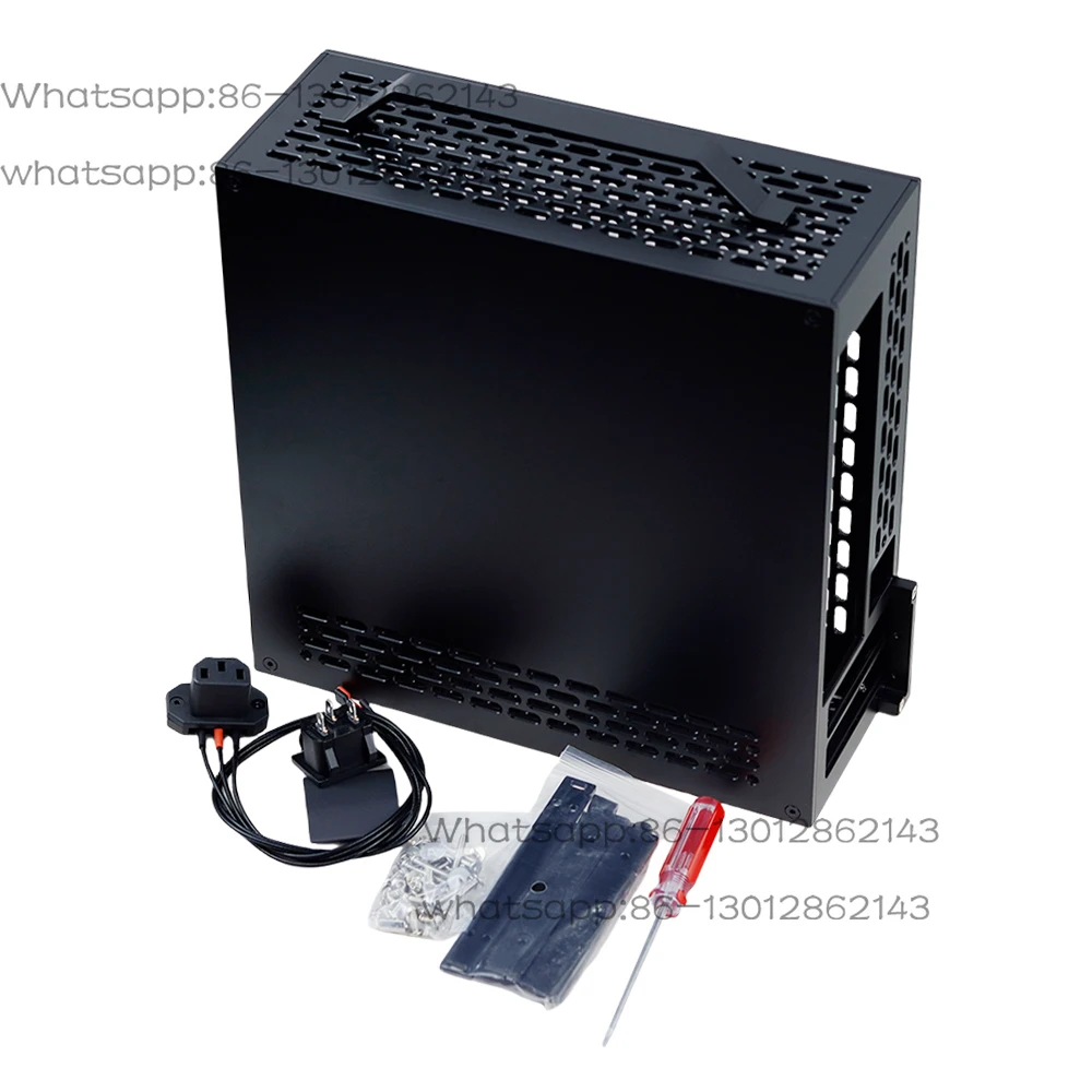 New Mini A24-V5 2.0 Slot Dual Display Single Power 1U Chassis ITX Double sided Slant
