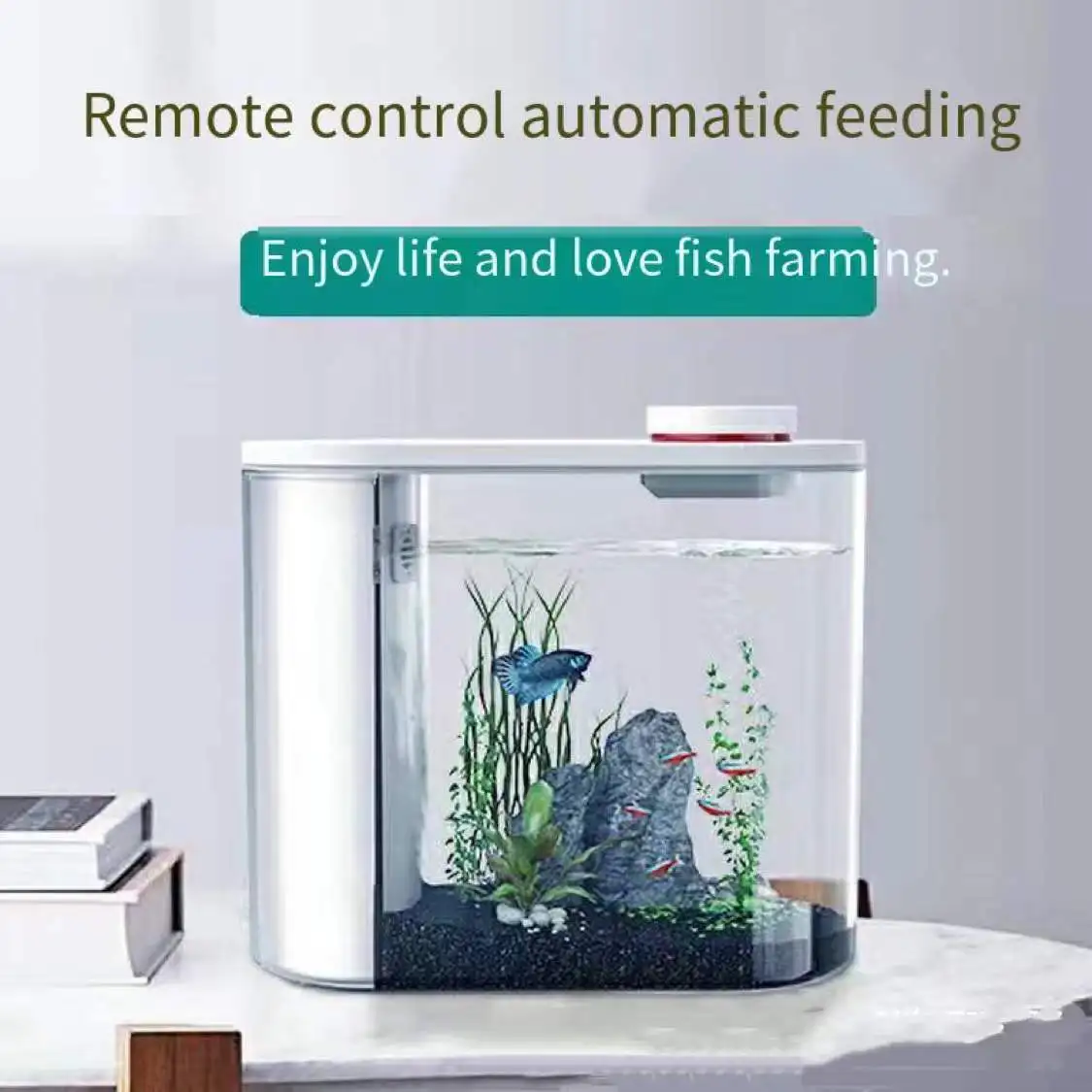 

Aquarium intelligent ecological fish tank WIFI remote control timing feeding light adjustment free water change small fish tank，