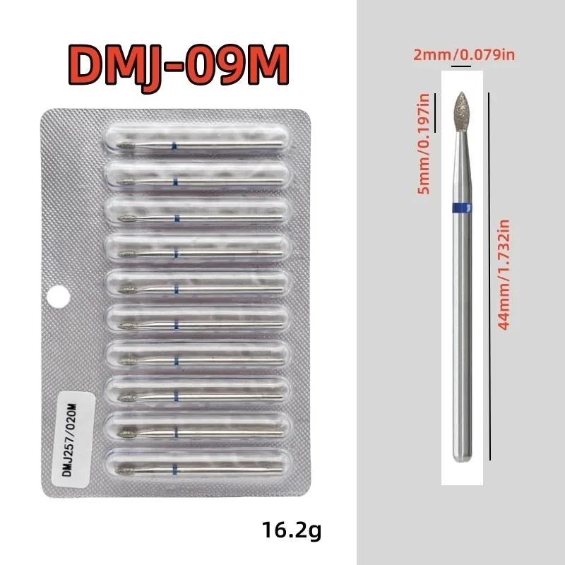 10-teiliges Diamant-Nagelbohrer-Set, Diamant-Fräser für Maniküre, 3/32 Zoll, elektrische Nagelfeile, Nagelhautentferner-Werkzeug – Detail 1