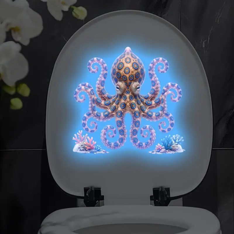 Octopus-shaped Octopus-shaped Design Toilet Seat Sticker Waterproof Bathroom Decor Self-Adhesive Floral Toilet Lid Decals For WC Tank & Seat - Aliexpress Deal