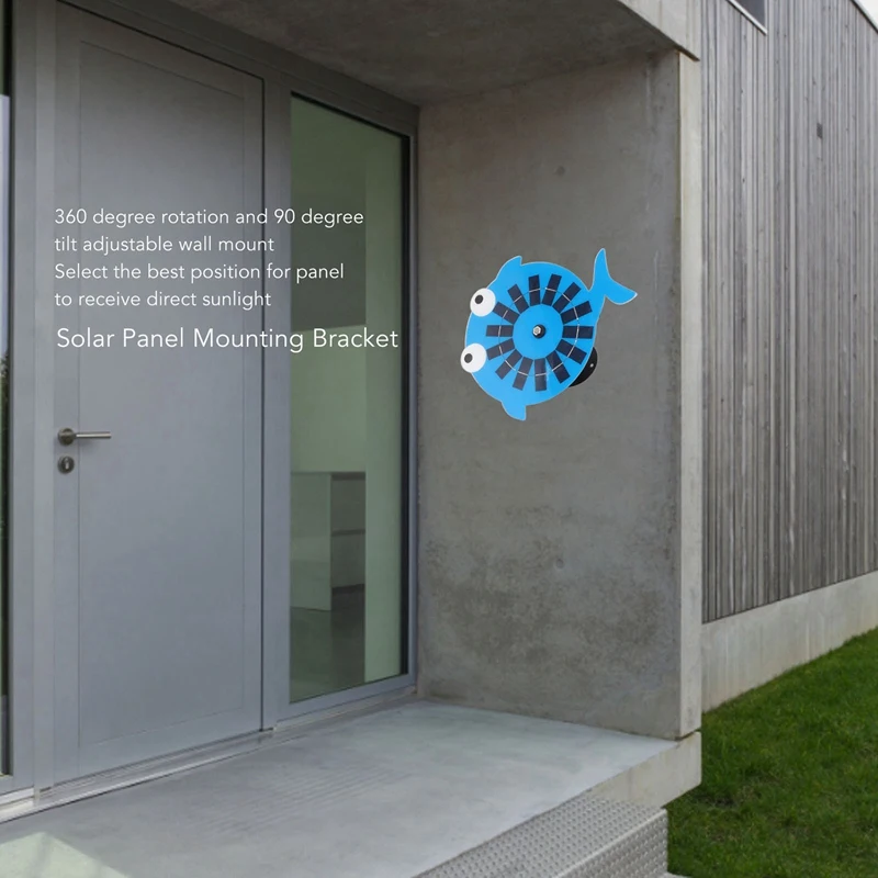 Suporte de montagem do painel solar para câmera de segurança, rack ajustável, montagem na parede, luz solar direta, 360 °, 10W
