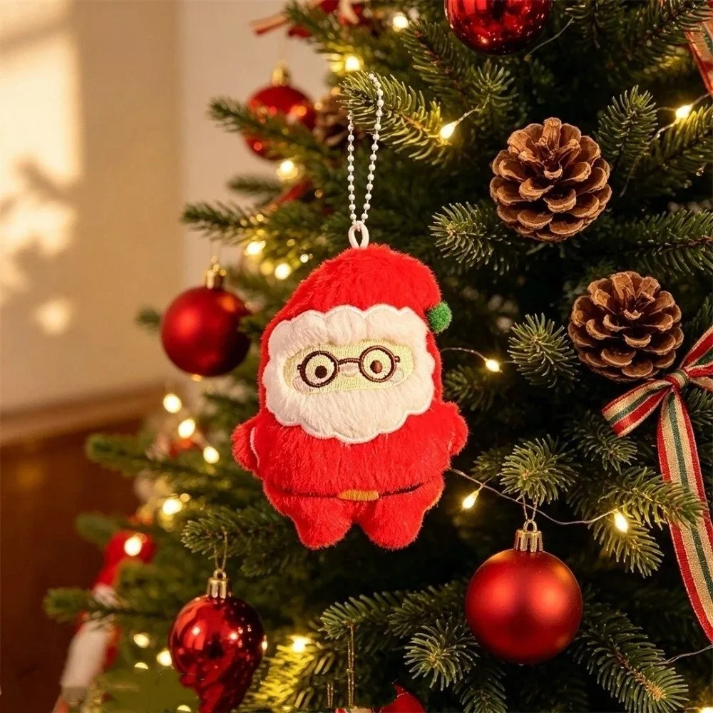 Cute Hanging Ornaments Christmas Keychain Snowman Tree Stuffed Animal Star Cartoon Doll Christmas Tree Pendant Christmas Party