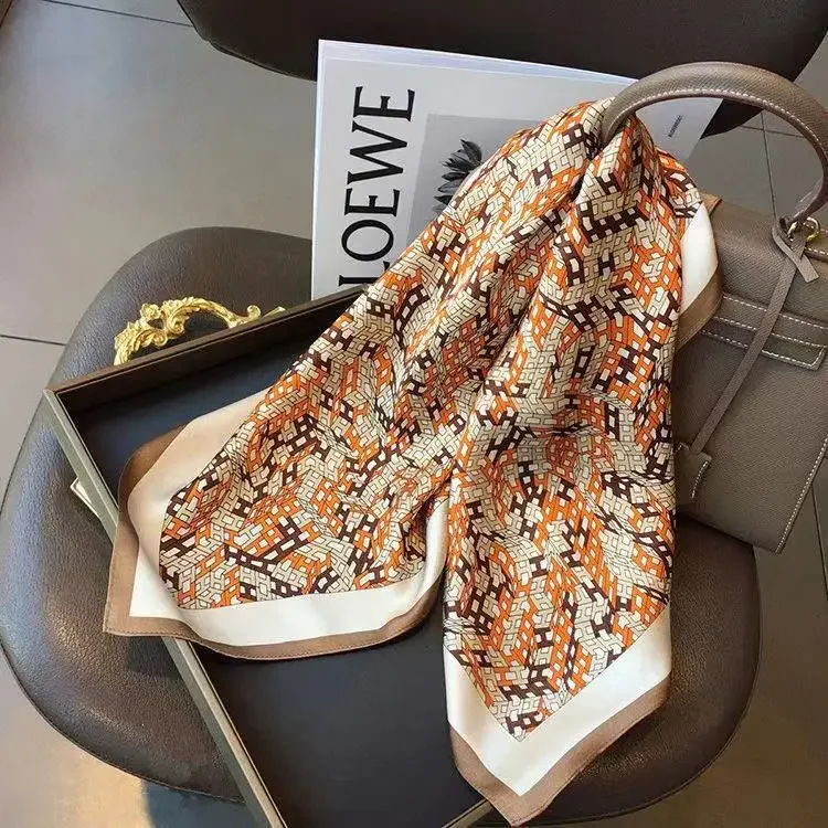 New 70 * 70cm Korean style square scarf, silk scarf, all season sun protection scarf, tie bag, headband, versatile image 3