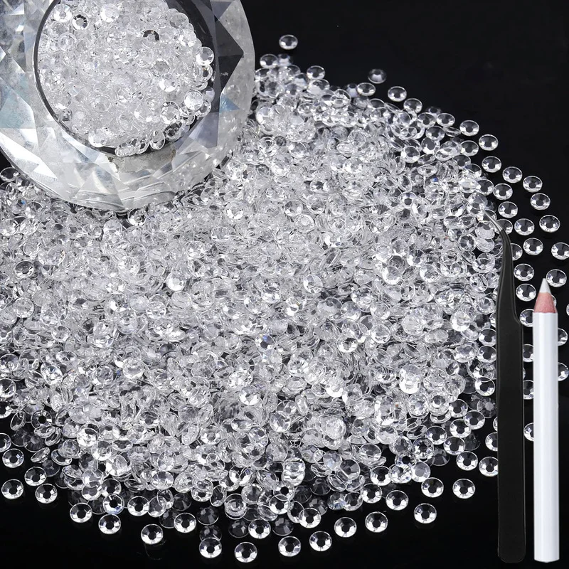 5000/10000PCS Transparent Color Resin Jelly Rhinestones 2-6mm Faux Gems Bead for Crafts DIY Nail Art Charms Supplies Stones Bulk