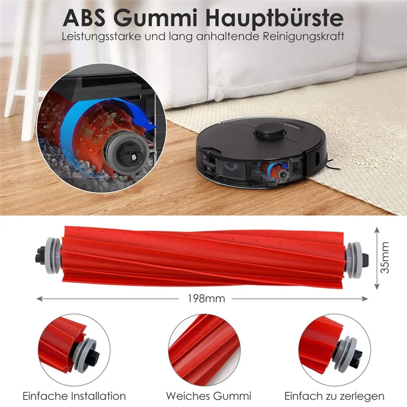 AD11 Accessory Set for Roborock S7 Pro Ultra/S7 MaxV Ultra, 6 X Dust Bags, Main Roller Brush Robot Vacuum Cleaner Accessories