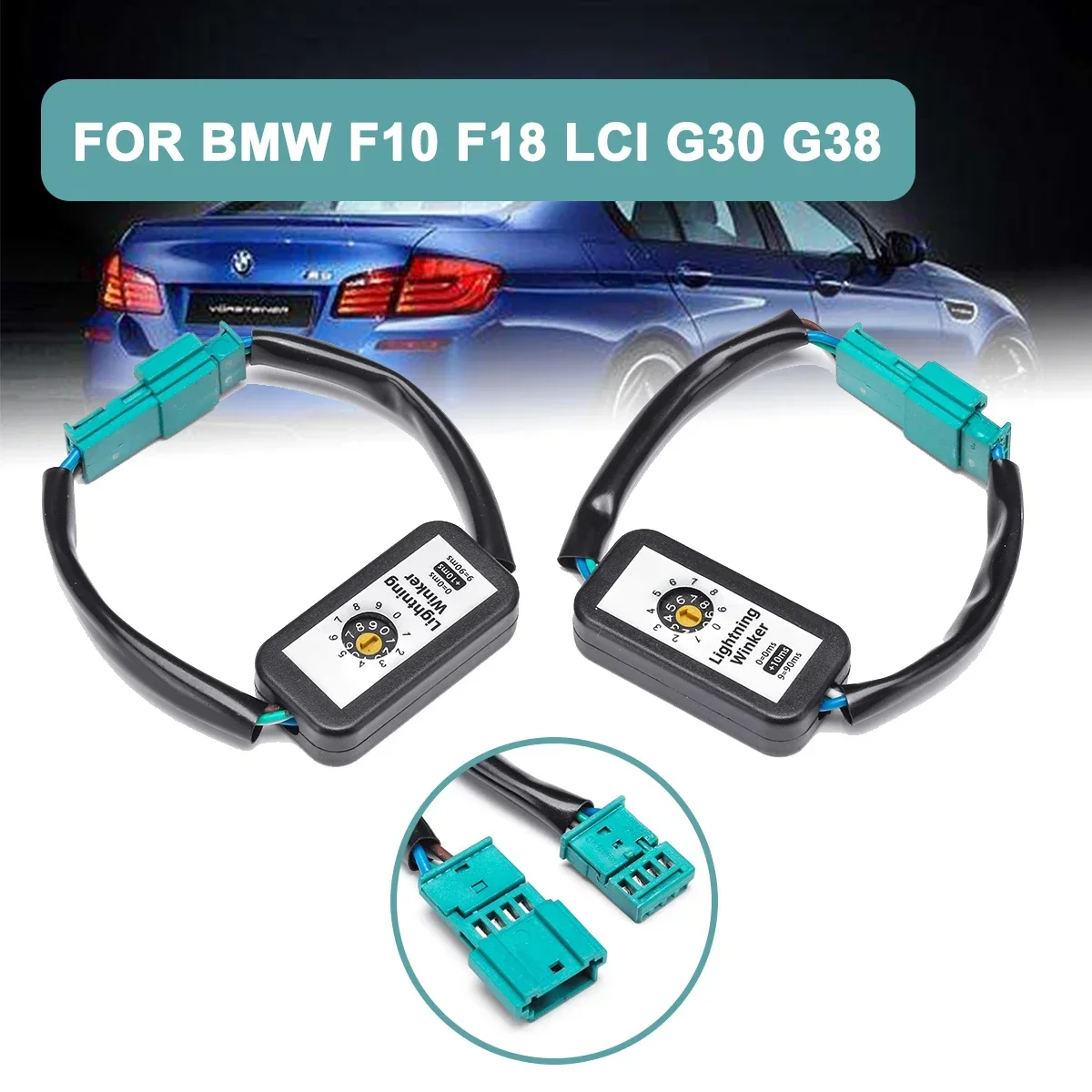 For BMW F18 LCI G30 G38 2pcs Dynamic Left&Right Turn Signal Indicator LED Taillight Add-on Module Cable Wire Harness Adapter