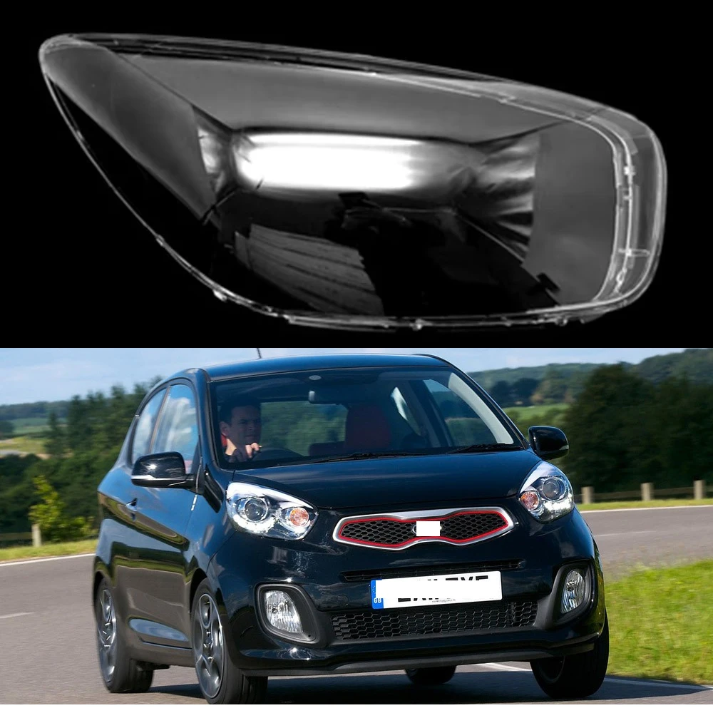 

For Kia Picanto 2012-2015 Front Headlight Cover Transparent Lamp Shade Headlamp Shell Lens Plexiglass Replace Original Lampshade