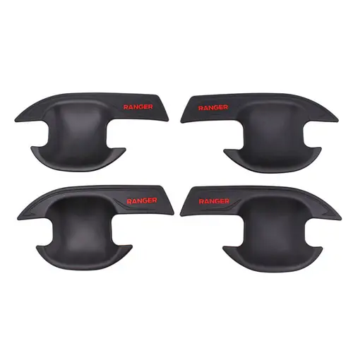 Imagen 2 del producto Para Ford Ranger, protección de puerta, manija de inserción, cubierta de cuenco, recogida de maletero, piezas de automóvil ABS, accesorios de coche negro mate 2012-2021