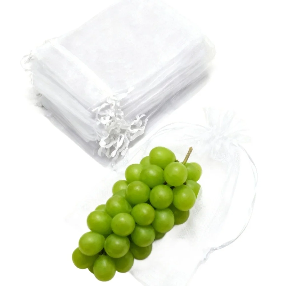 White Fruit Mesh Bags Moisture Control Fruit Bags Fruit Protection Breathable Sleeve Yarn Material Breathable Fabric