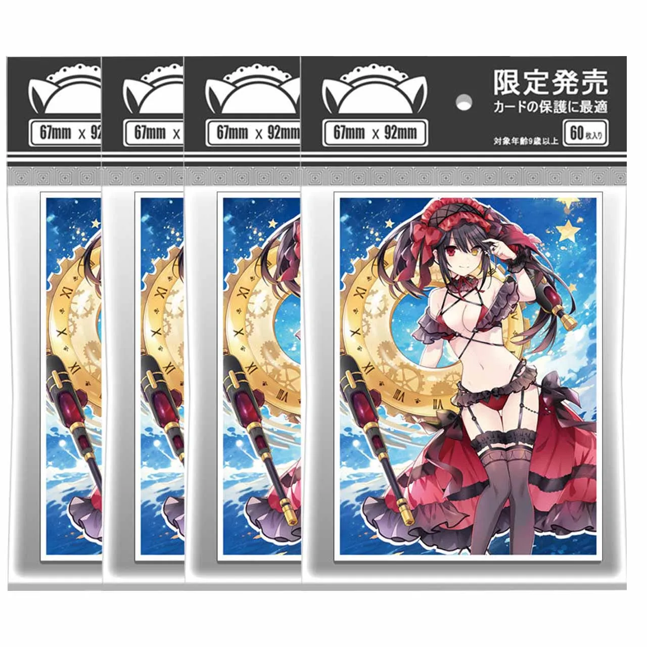 

DATE A LIVE Серия Tokisaki Kurumi Защитный рукав для карточек для настольных игр Аниме Мультфильм Вспышка Серебряное дно Pp Универсальный рукав для карт