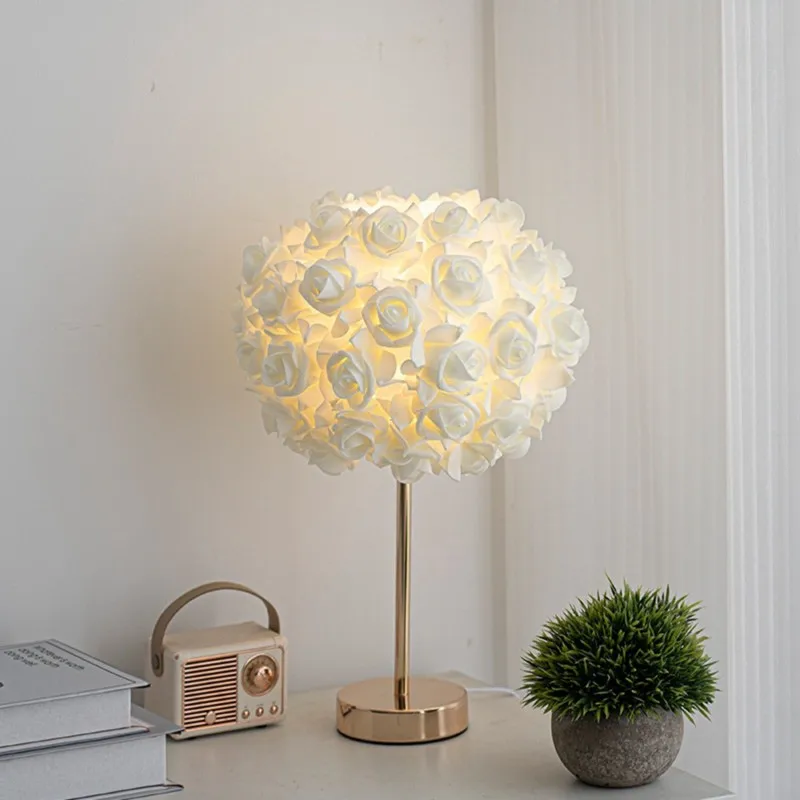 24-Hour Delivery USB-Powered Modern Minimalist Rose Flower Table Lamp-Warm Light, Romantic Atmosphere Bedside For Bedroom Decor
