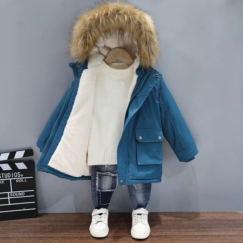 

Boys Down Jacket Coat Overcoat Cotton 2022 Furs Warm Thicken Winter Plus Size Children's Clothing