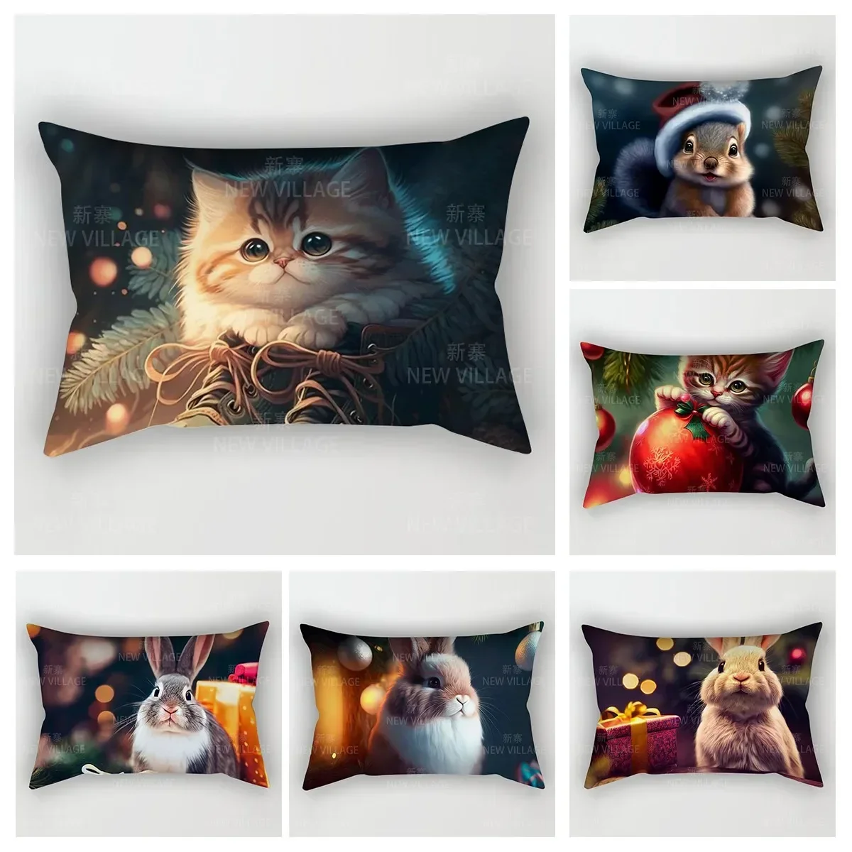 Home autumn decoration christmas animals pillow cushion cover Home decorations throw pillow covers 30*50 pillowcase 30x50 40x60